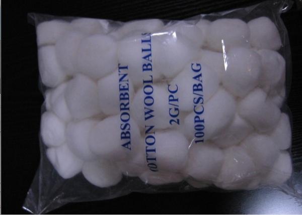 CE ISO13485  0.2g - 2g Medical Absorbent Cotton Wool Ball White