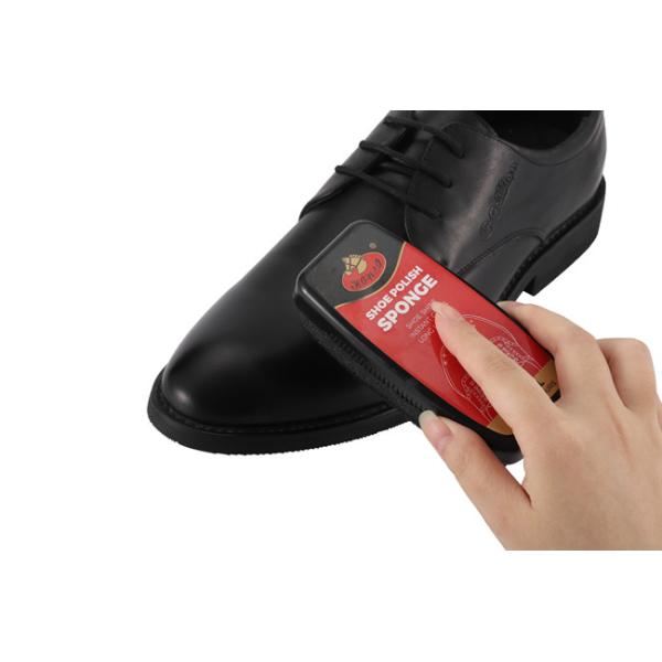 Men Black Shoe Shine Sponge Instant Shoe Polish Portable Plastic Can