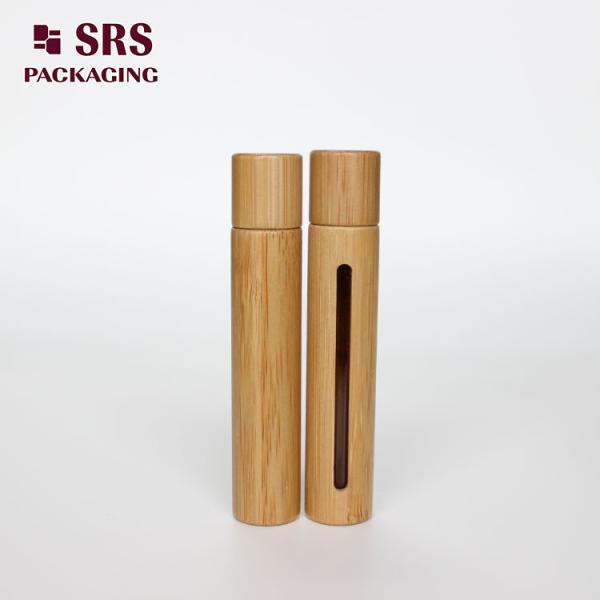 SRS natural color bamboo 10ml glass roll on bottle for essential oil
