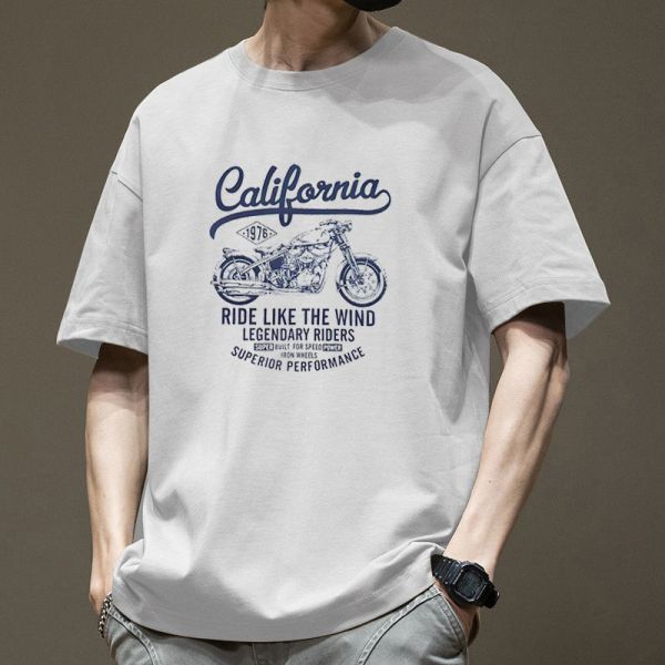 Men's High Quality Regular Fit Short Sleeve T-Shirt with Custom Logo Printed Using DTG Technology