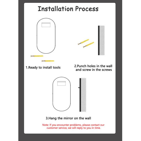 Гостиница Домашнее ванное декорация светодиодные освещенные трехцветные огни водонепроницаемое зеркало