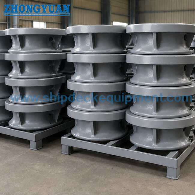 Bulwark Mounted Mooring Chock JIS F 2007 Type B | Round Opening Cast Steel Rope Guide