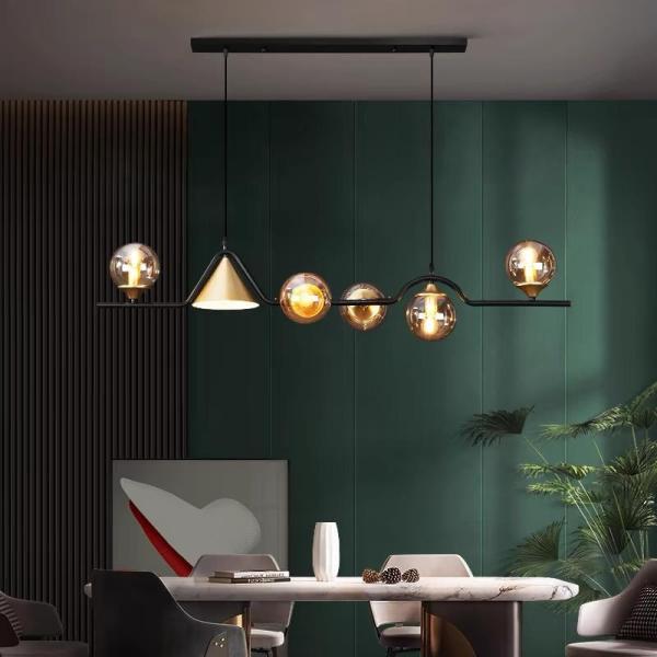 Gold Living Room Chandelier Glass Ball Hanging Lamp Modern Gold LED Pendant Light