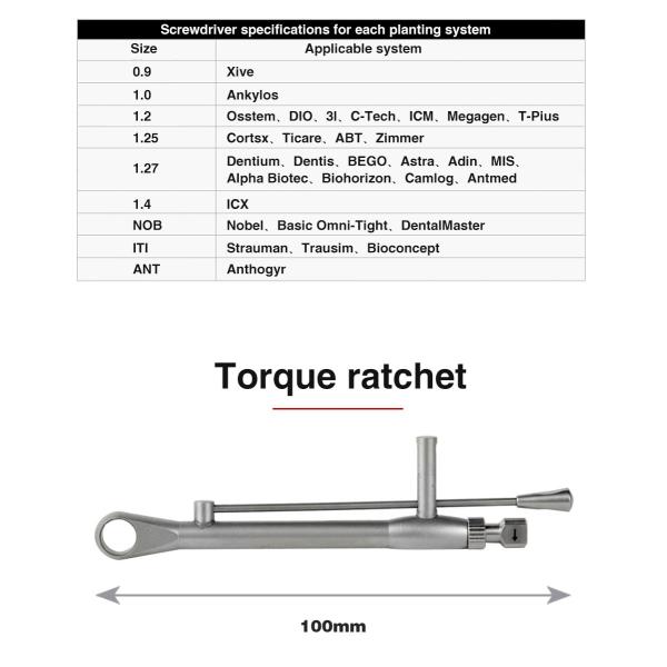 MINNO Dental Implant Screwdriver Set 10-70NCM Torque Wrench Repair Tools