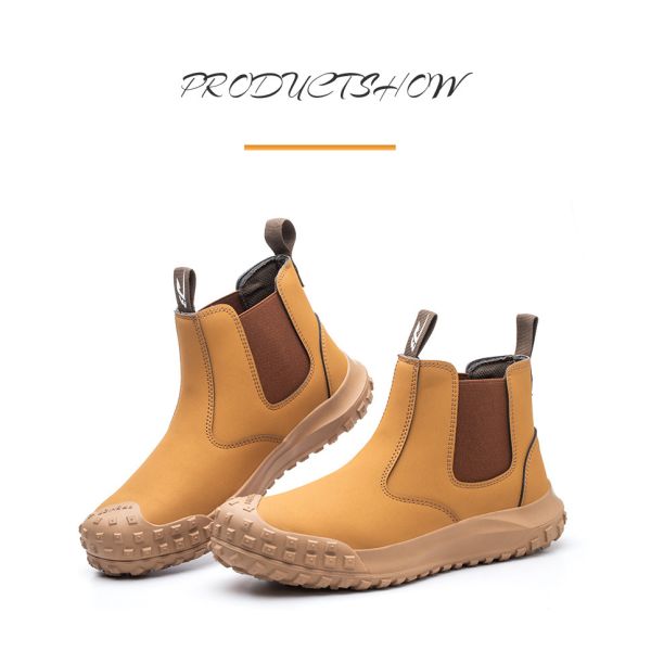 Suede Leather Chelsea Safety Shoes Steel Toe Safety Boots Kevlar Work Shoes Slip-Resistant Rubber Work Boots For Industrial Work