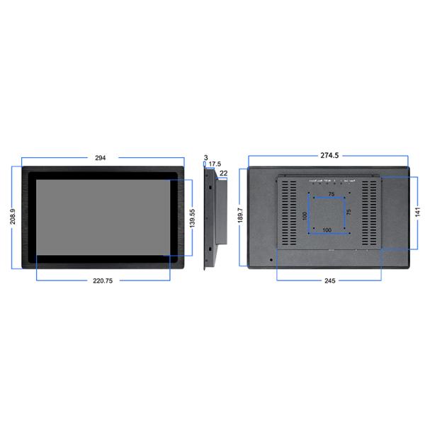 Монитор 1000 солнечного света Nit 10,1 дюймов читаемый 1280x800 IPS