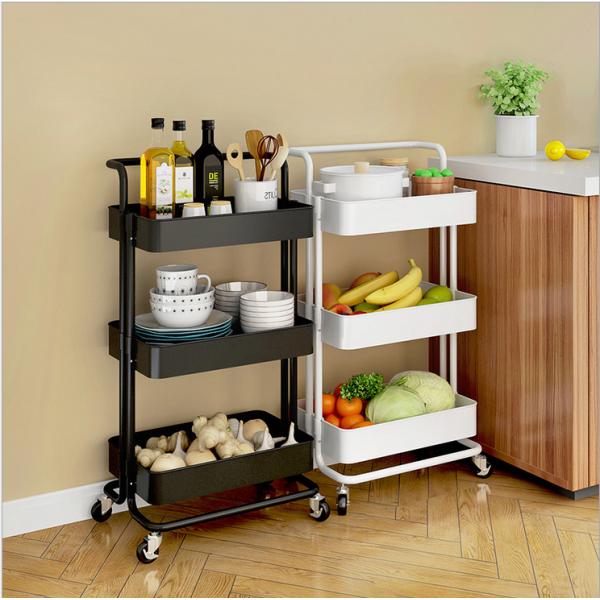 Wear Resistant Kitchen 45KG Bearing ABS 3 Shelf Trolley