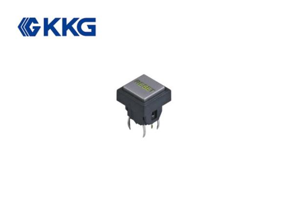 On Off Illuminated Tact Switch 100mQ Max Contact Resistance Amber Color