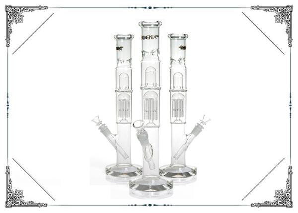 6 Arms Perc Hookah Smoking Glass Water Pipe With Phoenix Star Logo