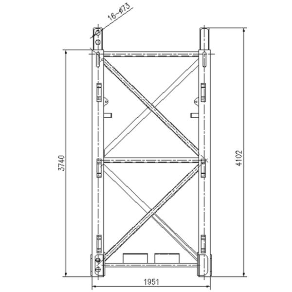 3740mm Mast Section Epoxy Painting Tower Crane Spare Parts