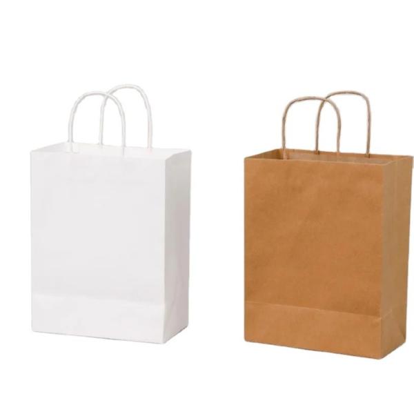 Wholesale Shopping Paper Bag Recyclable Paper Bags with Handle Custom with Logo for Clothing Brands