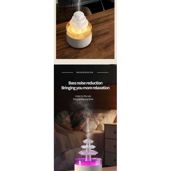Glow In The Dark Raindrop Cloud Ultrasonic Humidifier With Color Changing LED Light