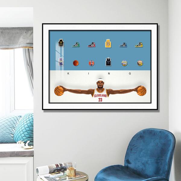 Jordan and LeBron James Basketball Star Wall Murals for Living Room and Bedroom Decor