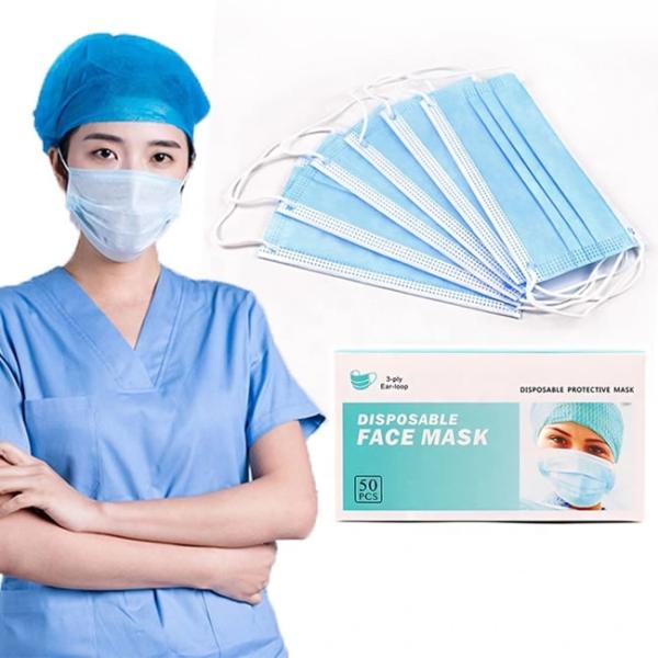 Clinic Disposable Face Mask Blue And White Surgical Dust Mask Anti Conrovirus