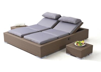 Pool Side Rattan Height Adjustable Outdoor Sunbed Customized Color