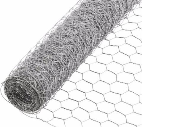 Galvanized Chicken Wire Mesh , Hexagonal Wire Mesh 25-100m Length
