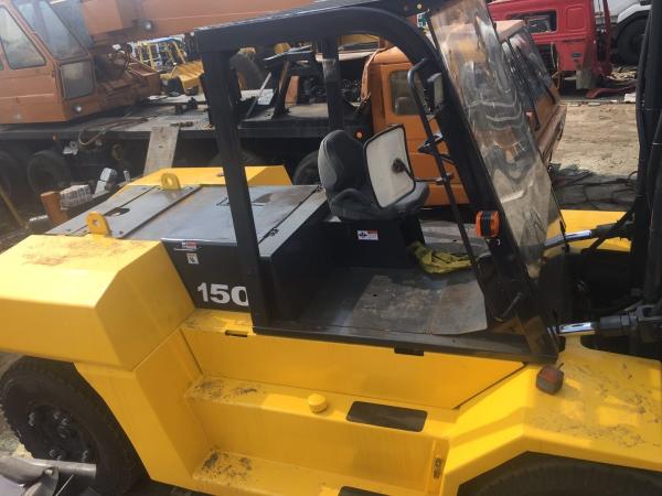 Japan second hand Komatsu 15ton forklift , FD150E-7 15t capacity forklift for sale