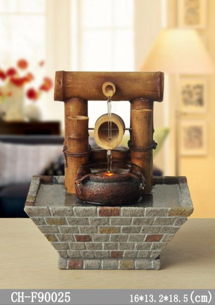 Bamboo Home Interiors Decoration  Tv Cabinet Living Room Tabletop Indoor Water Fountain With LED