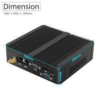 RS232 J1800 2 Ethernet Lan Mini poste de travail PC de bureau industriel sans ventilateur