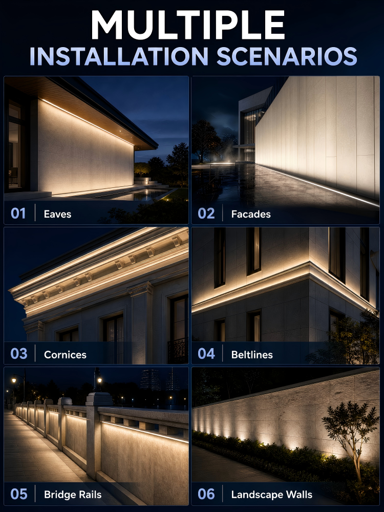 Waterproof Outdoor LED Wall Washer Lights Fixture For Building Facade Architectural Lighting