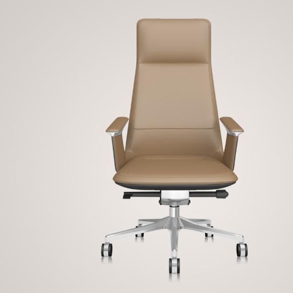 Cadeira de escritório ergonômica de couro moderno em branco confortável e não deformável