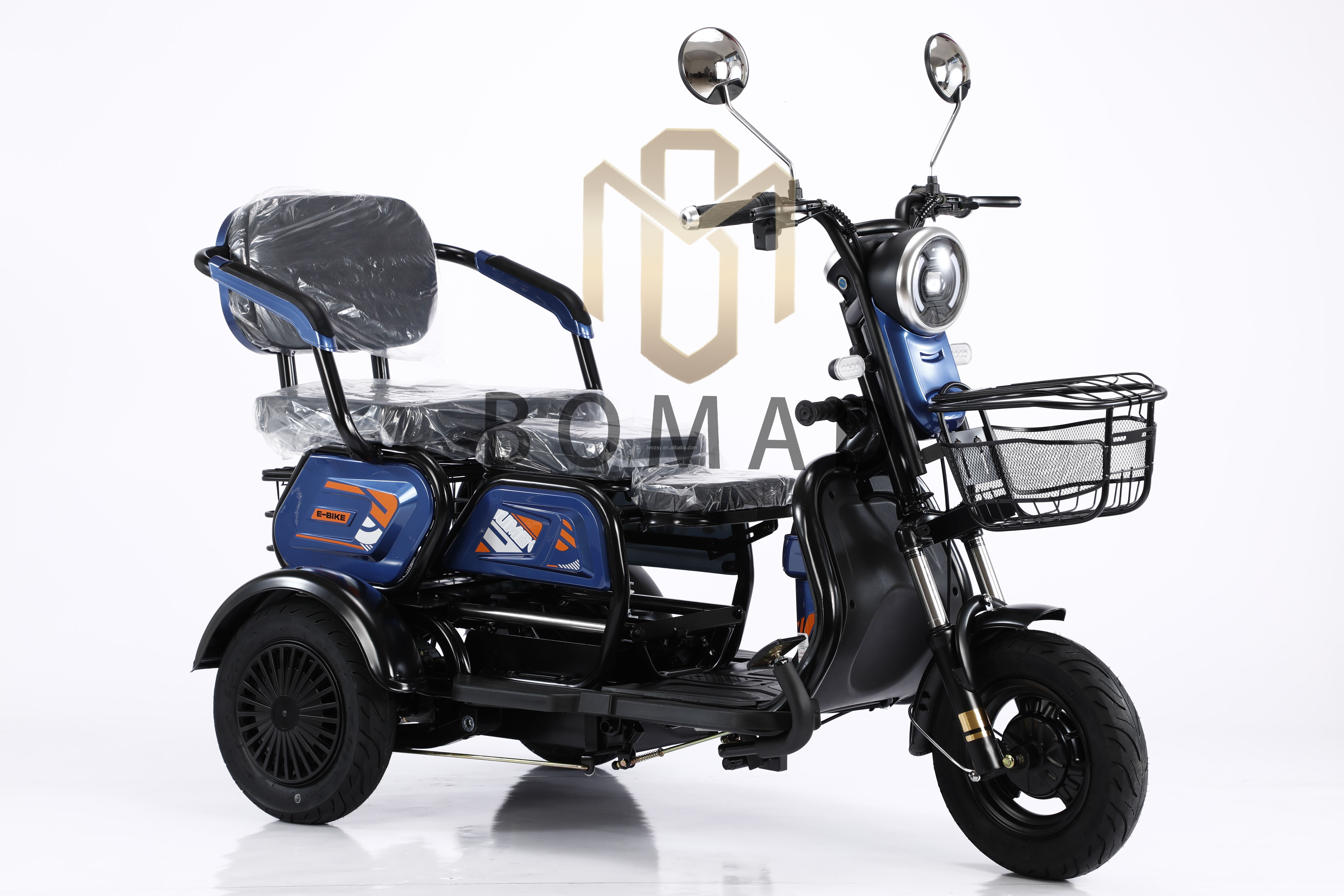 2024 Electric Tricycles Motorcycle Bike Three Wheel Electric Tricycle 3 Wheel Battery Position Rear Carrier 160X75X130 cm