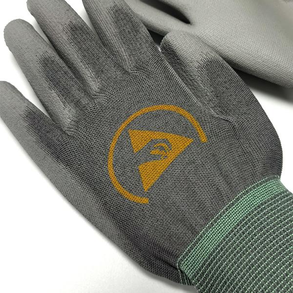 Ergonomic Anti Slip ESD Antistatic PU Palm Fit Gloves