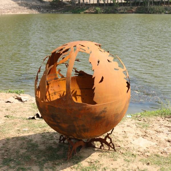 Customizable Steel Fire Pits Wood/Gas Type 6mm Thickness Steel Bowl Fire Pit