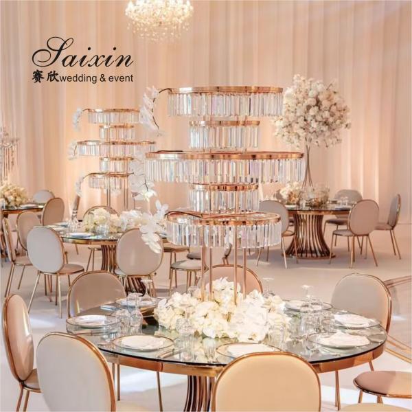 Свадебный кристаллический цветочный стенд Центр с зеркальным цветочником 150 см