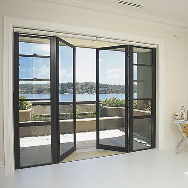 Double Glazing Tempered Glass Door Aluminium Frame , Restaurant Swing Doors Commercial