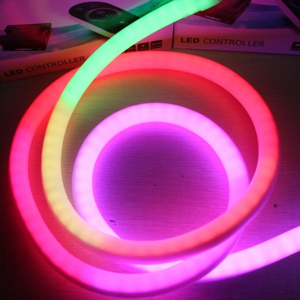 Dynamic Color changing 360 neon flex rgb dmx 24v led neon flexible chasing rope 10pixel /m