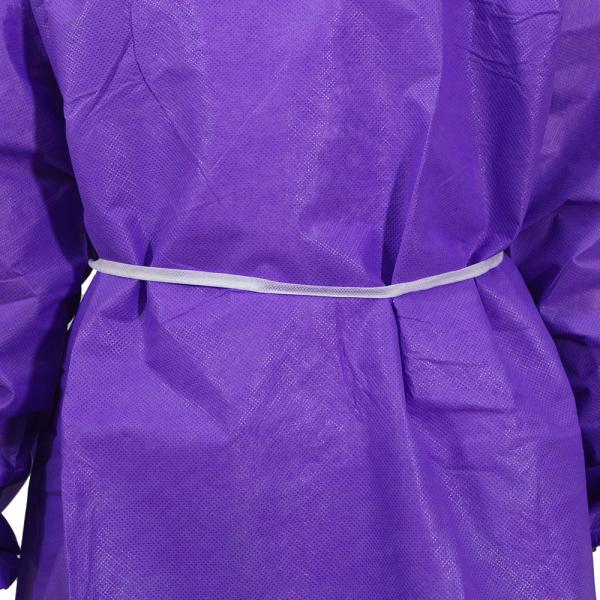 50g Purple PP Isolation Gown Disposable Hospital Gowns