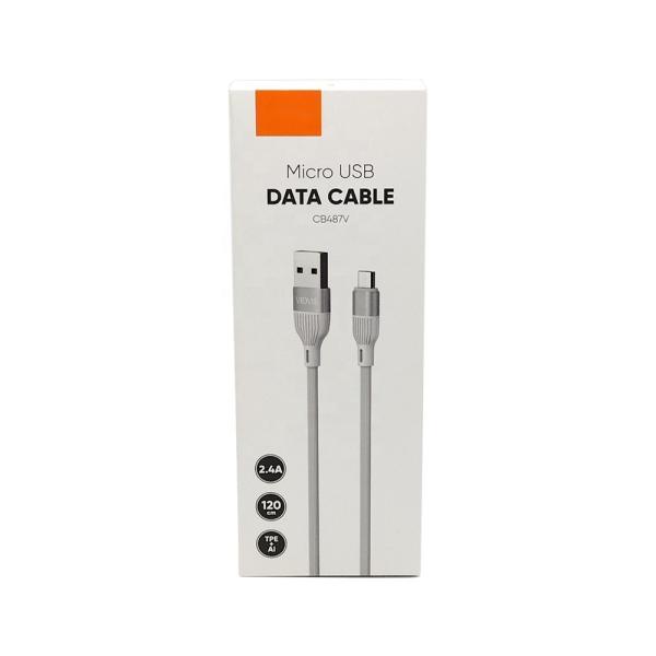 Caja de embalaje de productos electrónicos de papel, micro USB, cable de datos, caja de embalaje con impresora