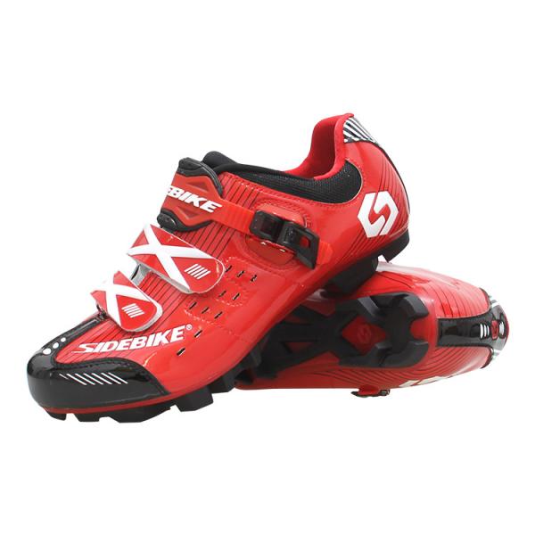 Custom Waterproof Cycling Footwear , Waterproof Flat MTB Shoes Red Color
