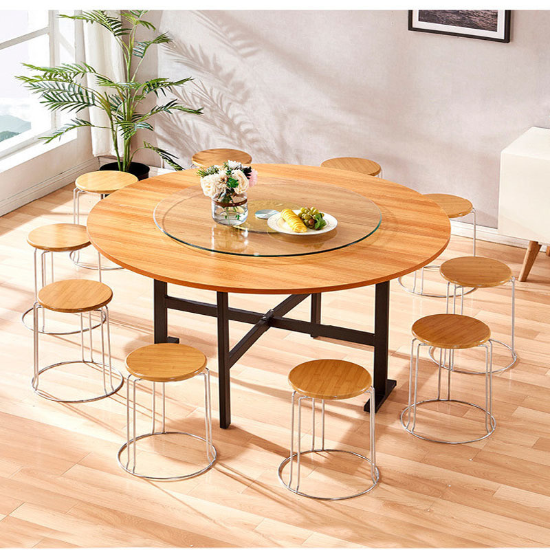 Classic Round Foldable Dinning Table with Storage Contemporary Dining Room Furniture