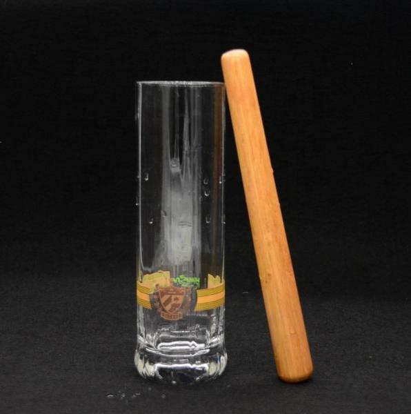 8 pilão de Crystal Cocktail Glasses With Wood do cilindro