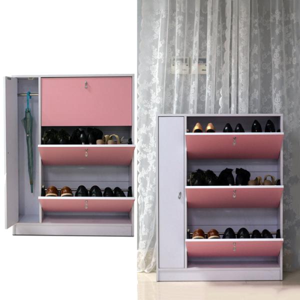 Шкаф шкафа ботинка пинка регулируемый деревянный со шкафом хранения зонтика