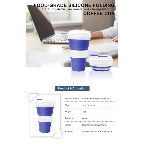 19.5oz Collapsible Silicone Reusable Coffee Cup