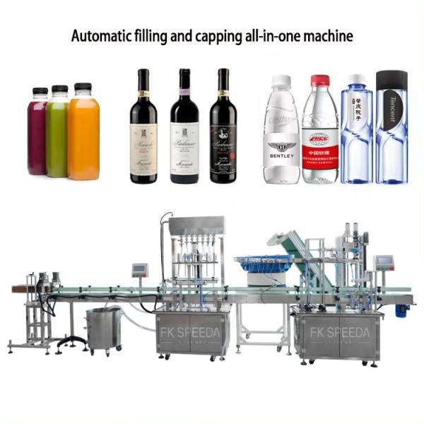6 cabeças linear garrafa de vidro de plástico bebidas carbonatadas líquido máquina de enchimento linha 50 Hz