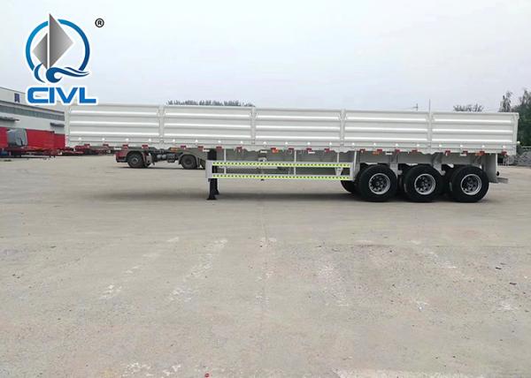 New Double Function Cargo Semi Trailer Trucks With 3 Fuwa Axles And Removable Wall Q345A Carbo Steel