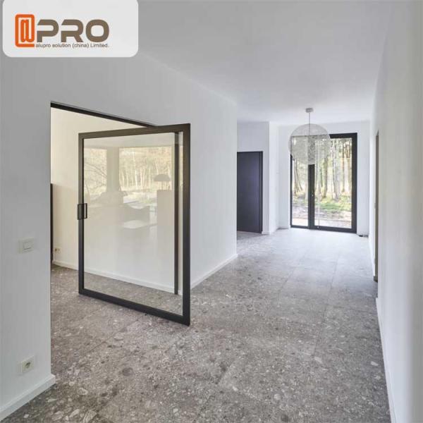 Modern Tempered Glass Pivot Entry Door Thickness 1.4 / 1.6 /1 .8 / 2.0mm pivot door modern exterior pivot doors Entry