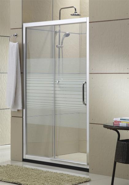 Brushed Silk Screen Printed Glass Shower Doors Aluminum Alloy With Stainless Steel Rollers For House / Apartment