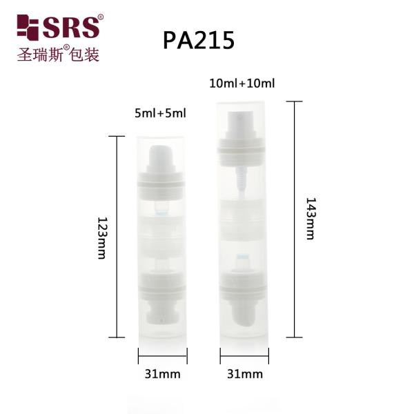 PA215 double pompe à double extrémité plastique PP personnalisation tonique lotion pour l'eau pompe bouteille sans air Emballage