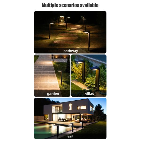 LED Solar Bollard Garden Lights for Solar Powered Outdoor Pathway Decoration Landscape