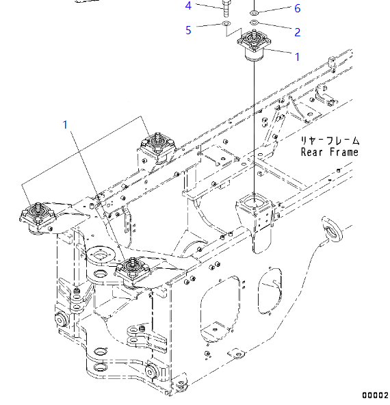 418-54-33111 4185433111 Viscous Mount Wheel Loaders Spare Parts Fit KOMATSU WA200 WA200PZ