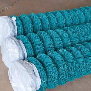 Green Plastic Coated Chain Link Fencing Hot Dipped Diamond Wire Mesh Anti
