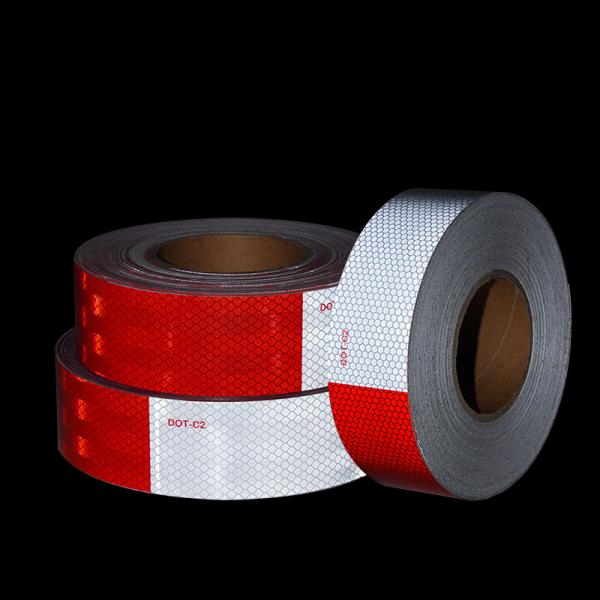 Водостойкая клея DOT C2 Красно-белая отражающая лента для прицепов грузовых автомобилей