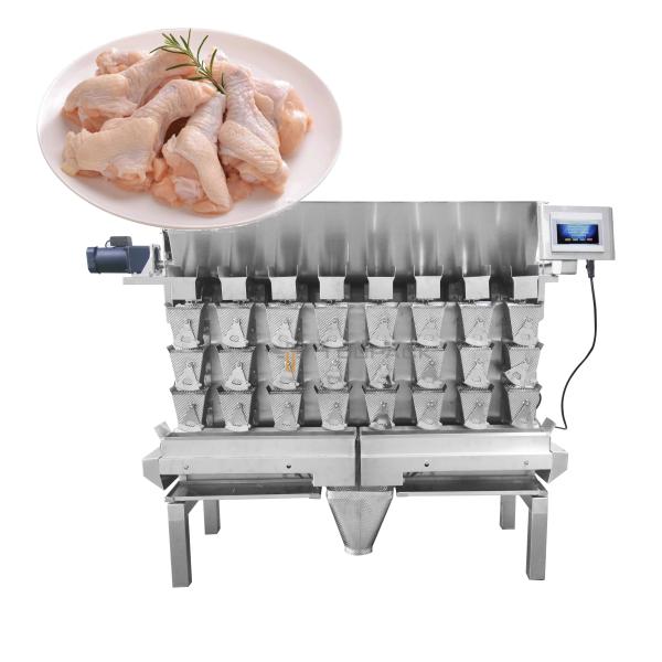 8 Heads 3 Layers Combination Multihead Weigher Packaging Machine For Chicken Nuggets