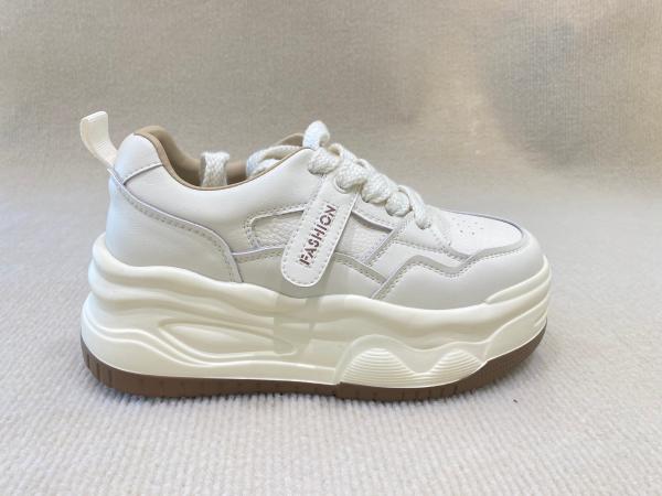 Heightening White Trainers Women Pigskin Insole Ladies Trainers