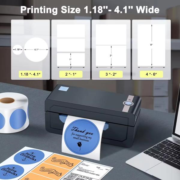 Direct Sticker Barcode Printer Label Thermal Wireless 4x6 Shipping Label Printer Compatible With Android&iphone and Windows